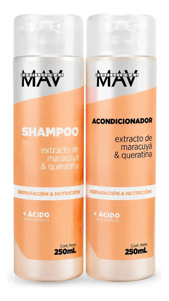 Kit Mav Shampoo Y Acondicionador Maracuya Queratina 250 Ml