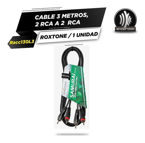 Imagen 2 de 7 de Cable Audio Rca A Rca 3 Metros Roxtone Racc130l3