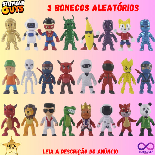 Stumble Guys Melhor Jogo 3 Bonecos E 9 Cards Blind Bag Full