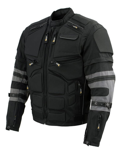 Xelement Cf5050 Chaqueta Blindada Tri-tex Negra Y Gris Para 