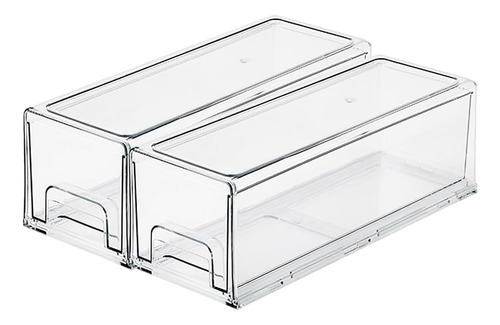 Paquete De 2 Cubos Organizores Apilables Para Refrigilor Con