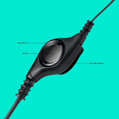 Headset Com Fio Microfone Controles Integrados Logitech H390