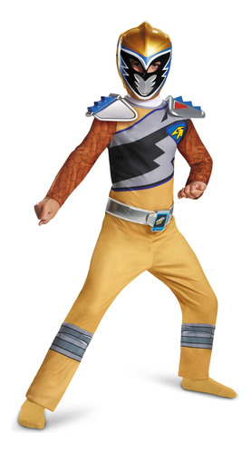 Disfraz De Power Rangers Dorado Para Niños. Traje Con Licenc