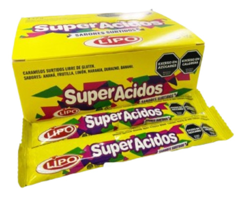 Caramelo Lipo Super Acido En Tiras X 24 Unidades