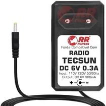 Comprar Fonte Carregador 6v Rádio Tecsun Cr-1100 Dsp Am\u002Ffm Stereo
