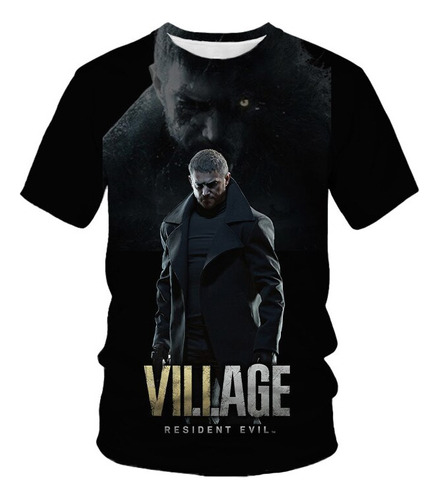 Playera De Manga Corta Estampada De Resident Evil Village