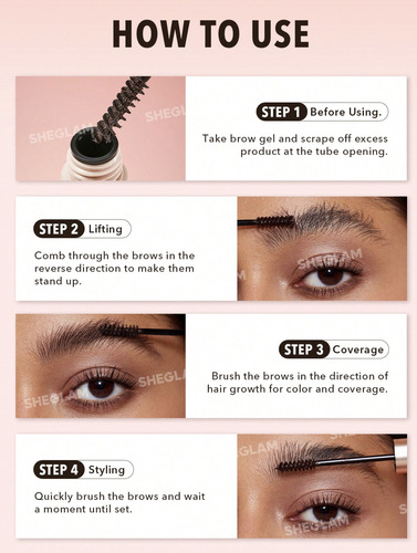 Gel Para Cejas Con Color Sheglam Hold 'em Up