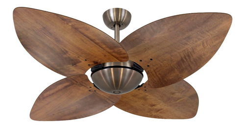 Ventilador de teto Volare Office Dunamis turbo bronze com 4 pás cor  madeira imbuia de  mdf, 120 cm de diâmetro 220 V