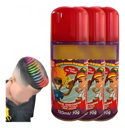 Tinta Spray Temporparia Para Cabelo Cor Vermleho 120ml