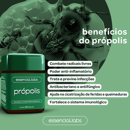 KIT TRI MAGNÉSIO contendo Magnésio Dimalato, Magnésio Bisglicinato e Óxido de Magnésio - 60 Comprimidos + PRÓPOLIS 1000mg por Dose - 60 Cápsulas