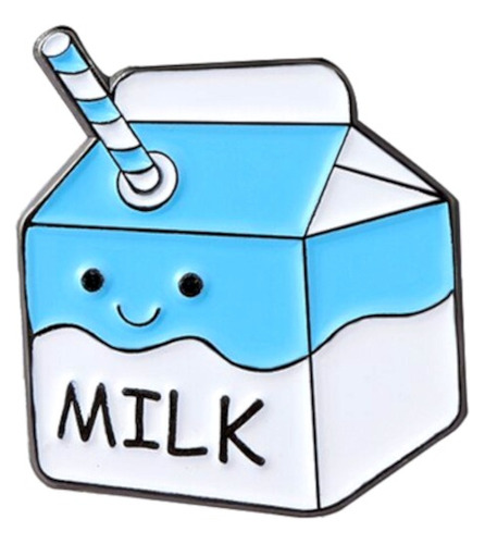 Prendedor Pin Milk Leche En Caja/ Kiwii Regalos