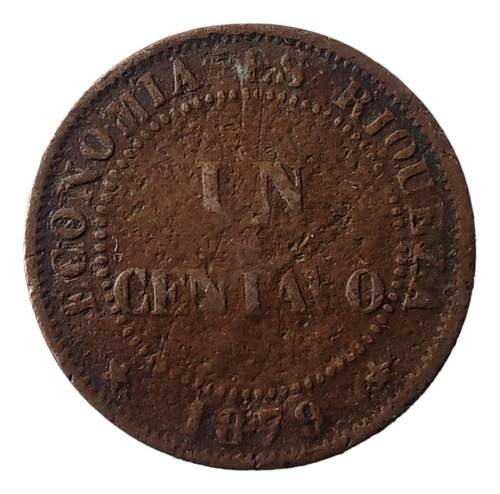 Moneda Chile 1 Centavo 1879 (x1705