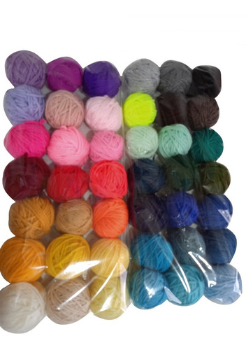 Set 42 Lanas Colores X 20 Gr P Bordar Y Manualid + 3 Crochet