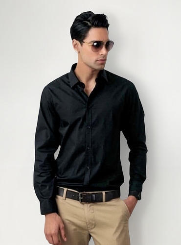 Camisa Para Hombre Manga Larga Oxford Casual Unicolor