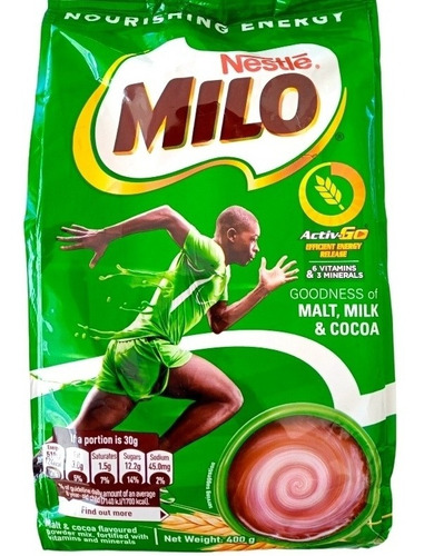 Chocolate Milo En Polvo Bolsa De 400g Importado