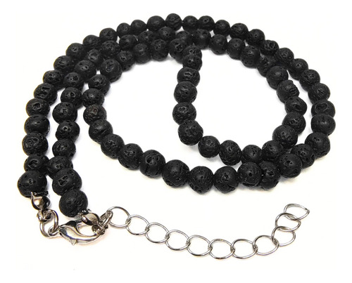 Collar Piedra Negra Hombre 6 Mm 50 Cm