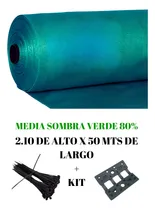 Comprar Rollo Media Sombra Reforzada Al 80% 2x50mts Verde + Kit Inst