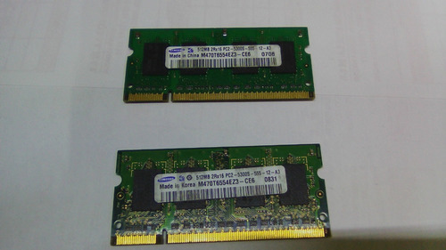 Memoria Ram 2 X 512 Mb Ddr2 Para Laptop (Usado)