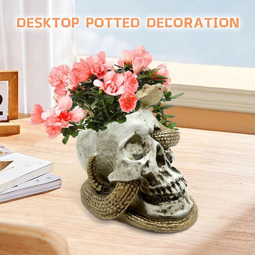 Macetero De Calavera, Maceta Gótica, Maceta Gótica, Jarrón D