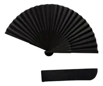 Comprar 2025 2 Abanicos Plegables De Mano De Seda De Color Negro