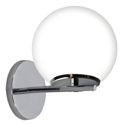 Aplique De Pared 1 Luz Esfera De Cristal Satinado Cromo