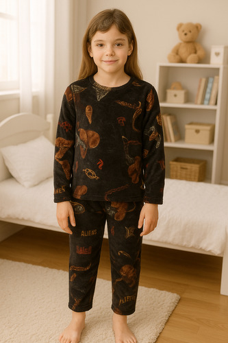 Pijama Invierno Polar Plush Peluche Niño Niña Personajes