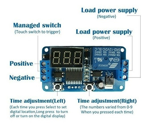 Temporizador 12v Ajustable Programable 0 999 Segundos + Rele