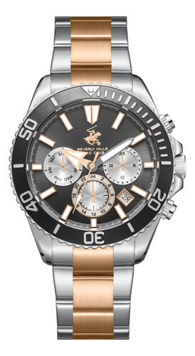 Reloj Beverly Hills Polo Club Bp3721x.560 Men´s-acero Ocre Acero Negro
