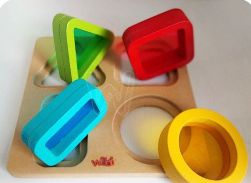 Encastre De Madera Figuras Geométricas Transparentes