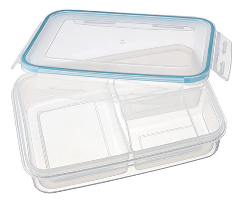 Contenedor Rectangular Con Tapa Y Divisiones Plastico 1.1 L