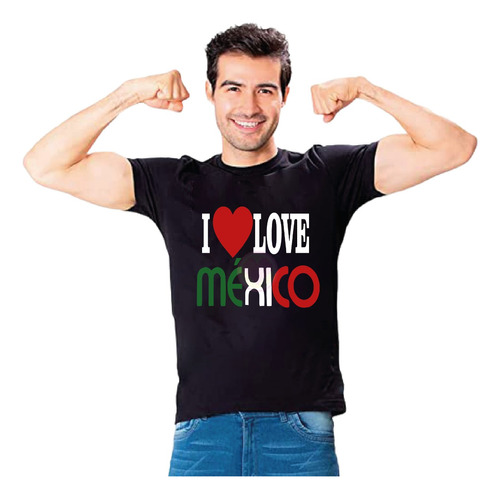 Playera Mexicana I Love México 15 De Sep Fiesta Patria M56