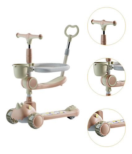 Patinete De 3 Ruedas, Patinete Para Niños, Juguete Rosa