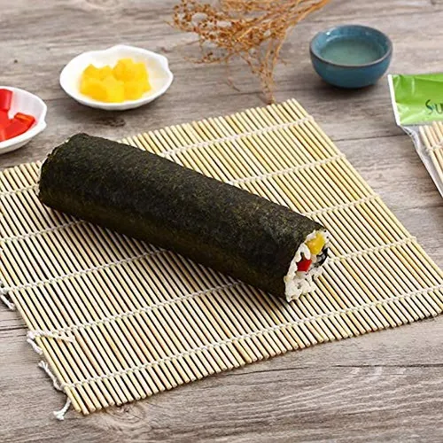 Greenyellow Bamboo Sushi Kit Rolling Mat Con Arroz Paddle Se Green/yellow
