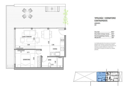 Imagen 4 de 12 de Punta Carretas , Apto De 1 Dormitorio, Primer Piso .