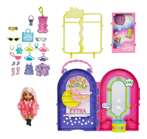 Mattel HHN15 MiniBoutique Barbie Extra Minis Muñeca Pequeña y Accesorios