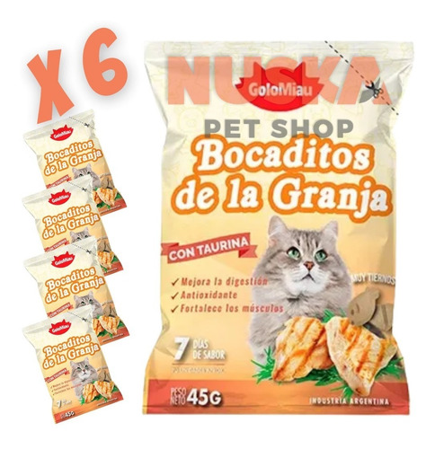 Golocan Bocaditos De La Granja X 45 Gr X 6 Unidades Golomiau