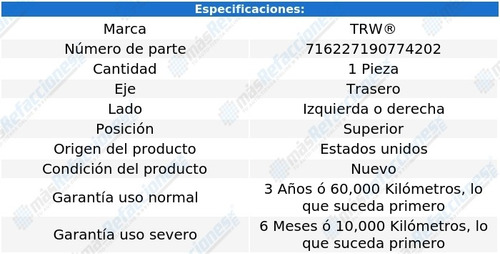 Base Amortiguador Tras Izq/der Sup Buick Skylark 80-98 Trw