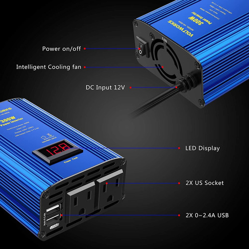 Power Inverter 300w Car Inverter Dc 12v To 110v Ac Converter