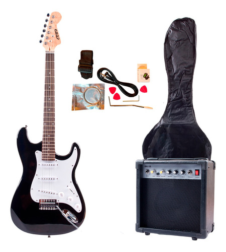 Pack Guitarra Eléctrica Adulto Euro Con Amplificador 15 W