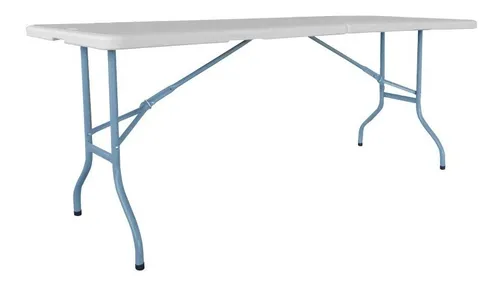 comprar Mesa Plegable 150 Jardin Plastica Valija Camping Playa Picni Color Blanco
