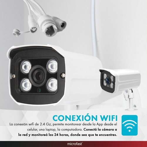 Imagen 8 de 9 de Cámara Seguridad Ip Wifi Exterior Hd Movimiento Micrófono