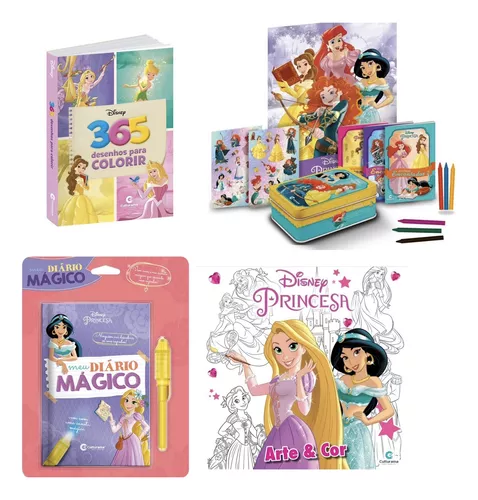 Livro Desenhos Para Colorir Disney Princesas Arte e Cor Culturama