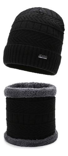 Conjunto De Gorro De Invierno De Punto Y Bufanda, Forro Pola