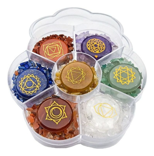 7 Chakras Piedra Reiki Balanceo Chip De Cristal Curativo R