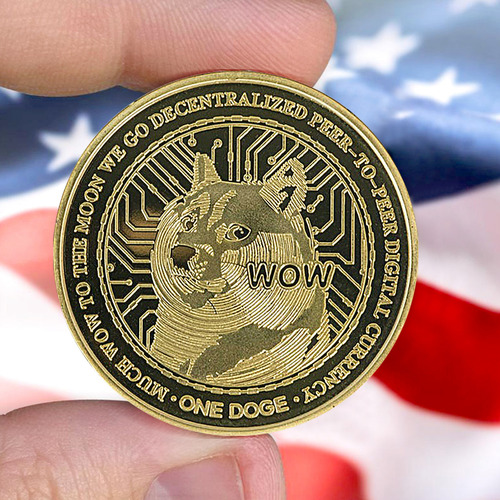 Edición Limitada De Doge Coin Chapada En Moneda Conmemorativ