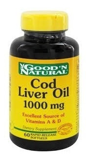 Aceite Higado De Bacalao Cod Liver Oil 1000mg 60 Capsulas!!!