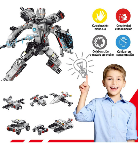 Divertidos Bloques De Construccion Acorazado Robot 35 En 1