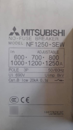 Breakers Marca Misubichi Original 1250 Amp