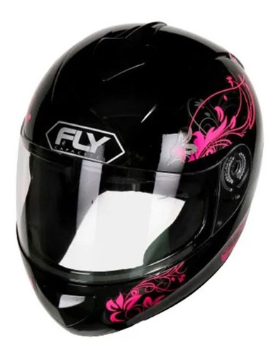 Capacete Fly Young Lyrical Preto/rosa