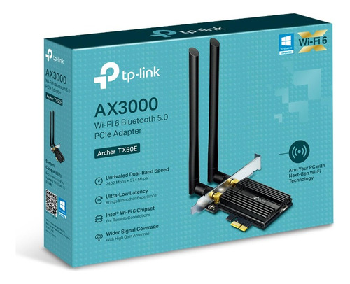 Adaptador Tp-link Pcie Ax3000 Wi-fi 6 Bluetooth Tx50e